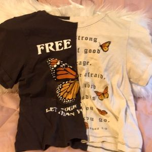 Croped butterfly shirt